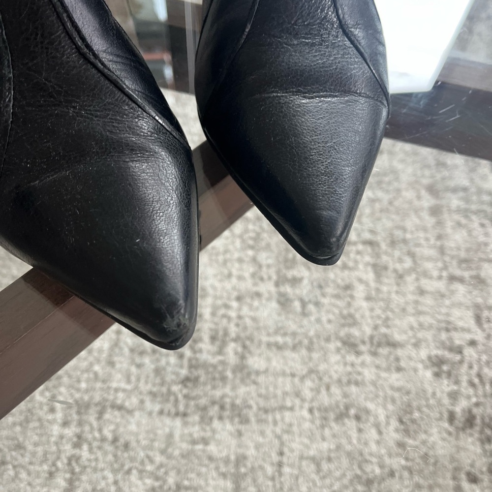 John Fluevog Truth Bekkie Black 
Strappy Leather Gorh Designer Ankle Boots Sz 8 - Picture 8 of 17